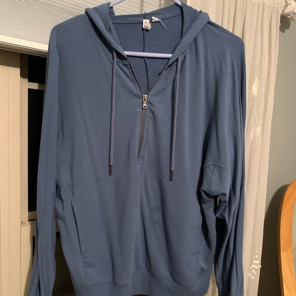 Blue/Gray Very Comfy Hoodie with full front zipper sweatshirt